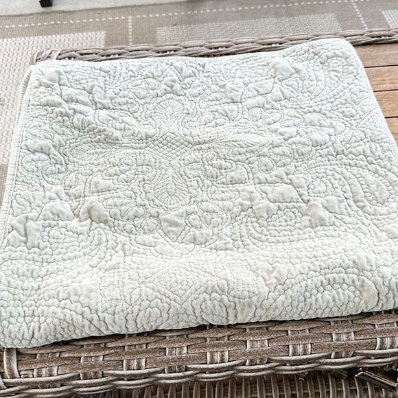 Pottery Barn 2 Gray Quilted Pillow Shams  (king) 36”x20” - Picture 1 of 6